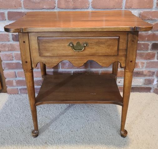 Ethan Allen Walnut Chippendale Style Side Table (1 of 8)