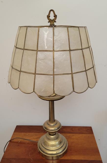Brass Table Lamp with Mica Shade (1 of 4)