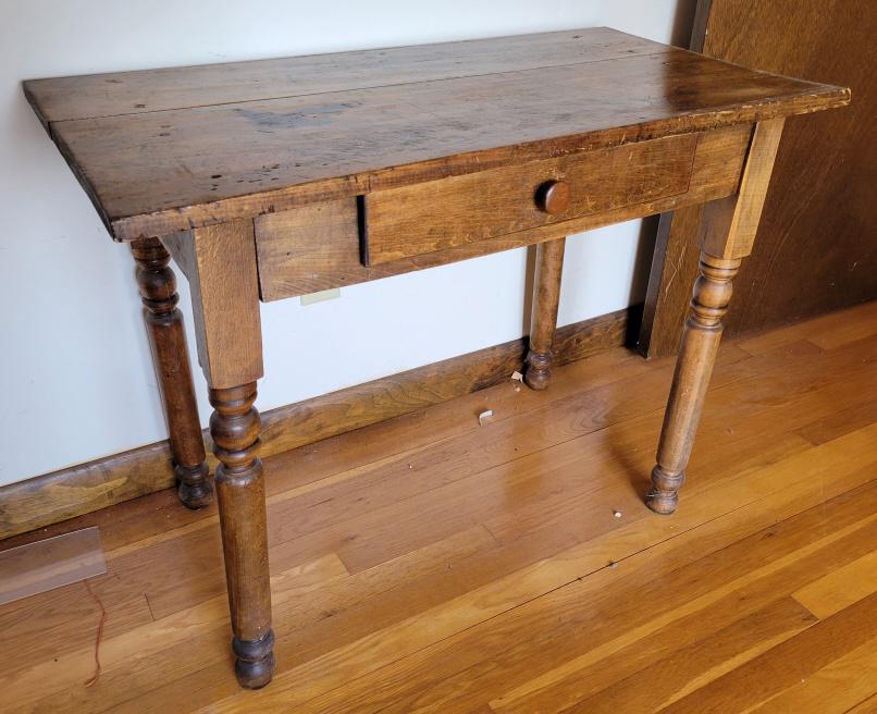 19th Century Single Drawer Farmhouse Side Table (1 of 6)