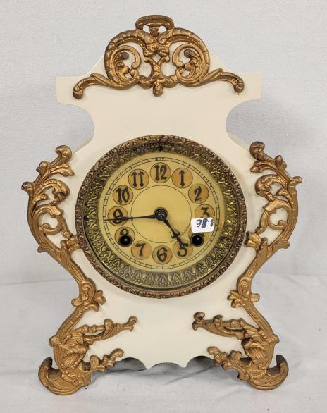 New Haven Clock Co. Cast Iron Mantel Clock (1 of 6)
