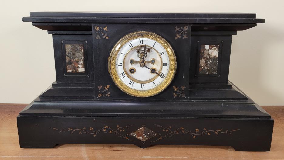 French Slate Open Escapement Mantel Clock (1 of 9)