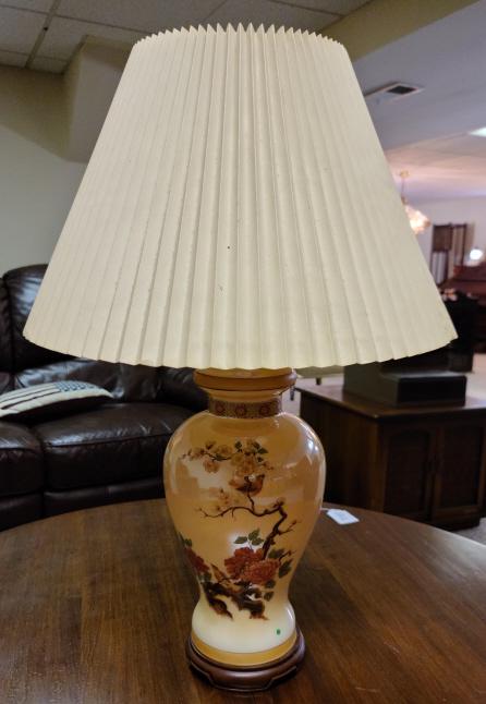 Hand Painted Oriental Style Glass Table Lamp (1 of 3)