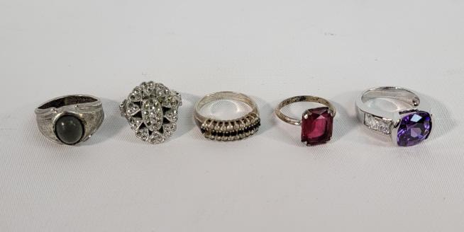 5pc. Sterling Silver Gemstone Rings (1 of 15)