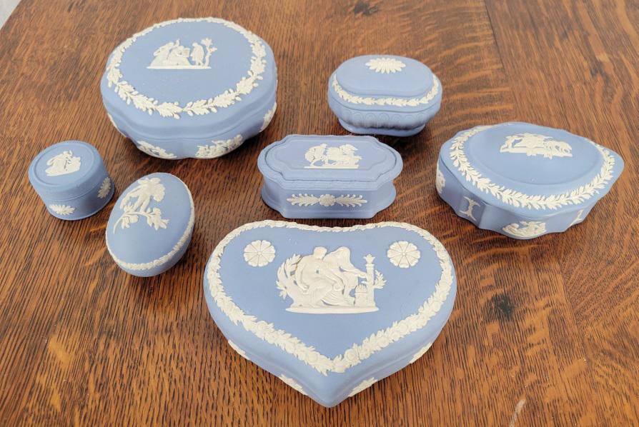 Grouping of Wedgewood Jasperware Covered Dishes (1 of 8)