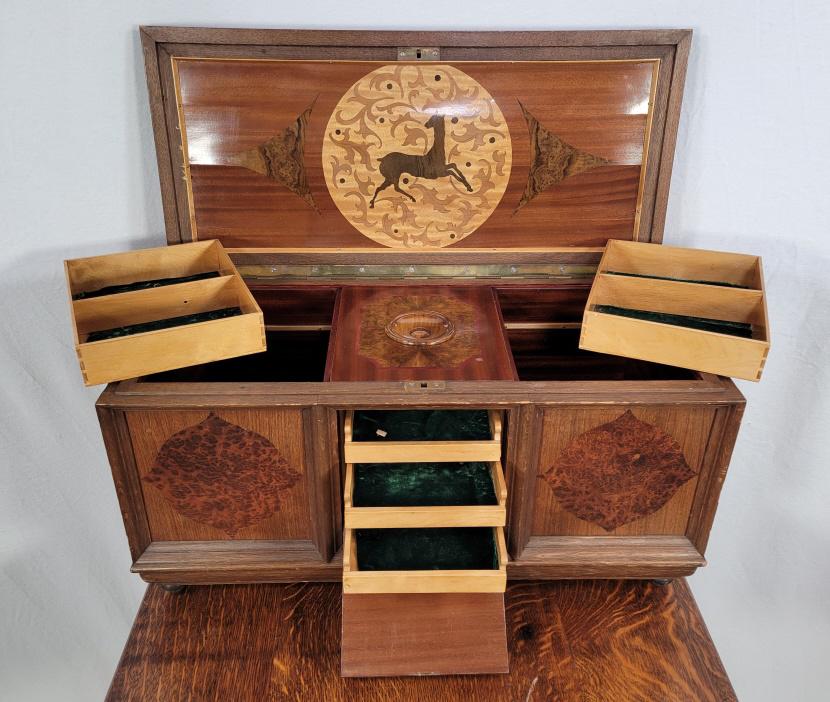 Antique French Inlaid Wood Puzzle Box (1 of 16)