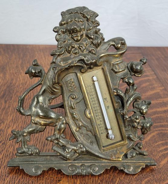 Bradley & Hubbard Brass Lion Thermometer (1 of 8)
