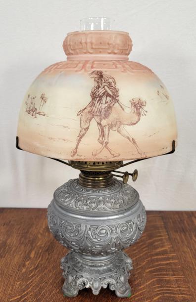 Unique Victorian Art Nouveau Cast Iron Oil Lamp (1 of 18)