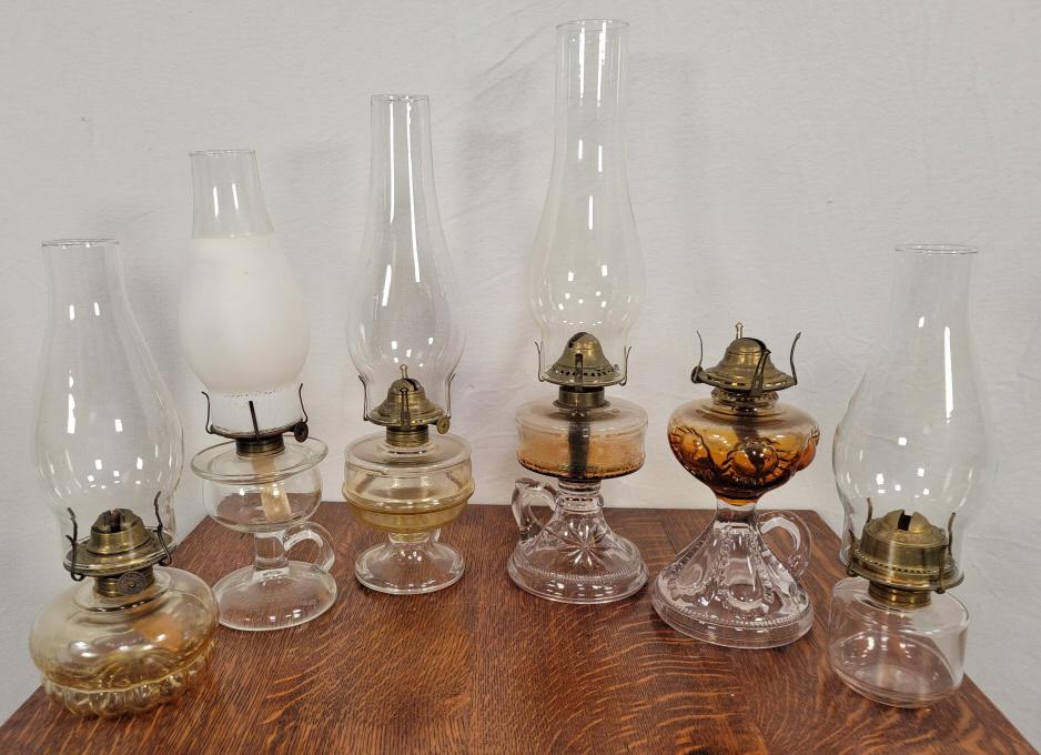 Grouping of 6 Victorian Glass Oil Lamps (1 of 18)