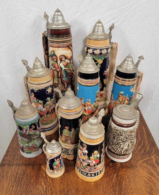 Lot of 10 Vintage German Beer Steins (1 of 20)