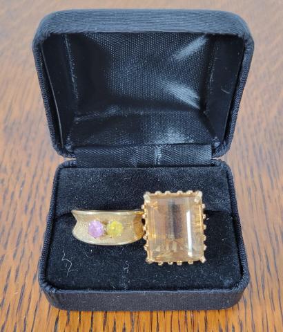 Pair of 14k Yellow Gold Estate Jewelry Gemstone Rings (1 of 8)