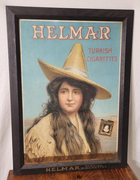 Original 1907 Helmar Cigarettes Advertising Poster (1 of 4)