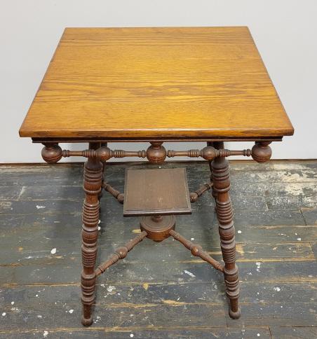 Victorian Oak Stick & Ball Side Table (1 of 5)