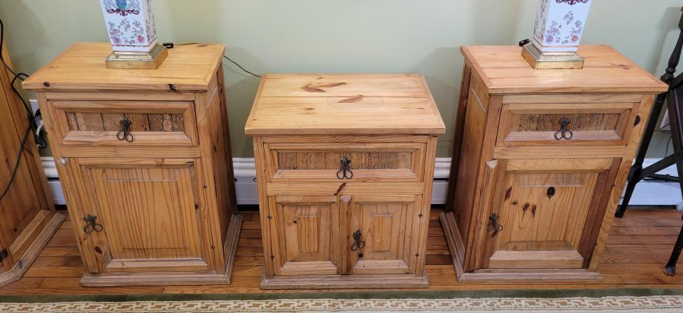 3pc - Rustic Mexican Pine Side Tables (1 of 19)