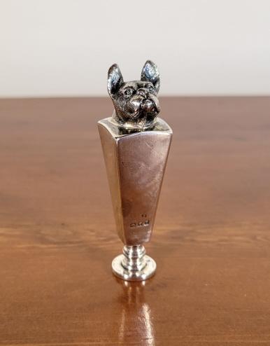 English Sterling Silver Bulldog Wax Seal Letter Press (1 of 8)
