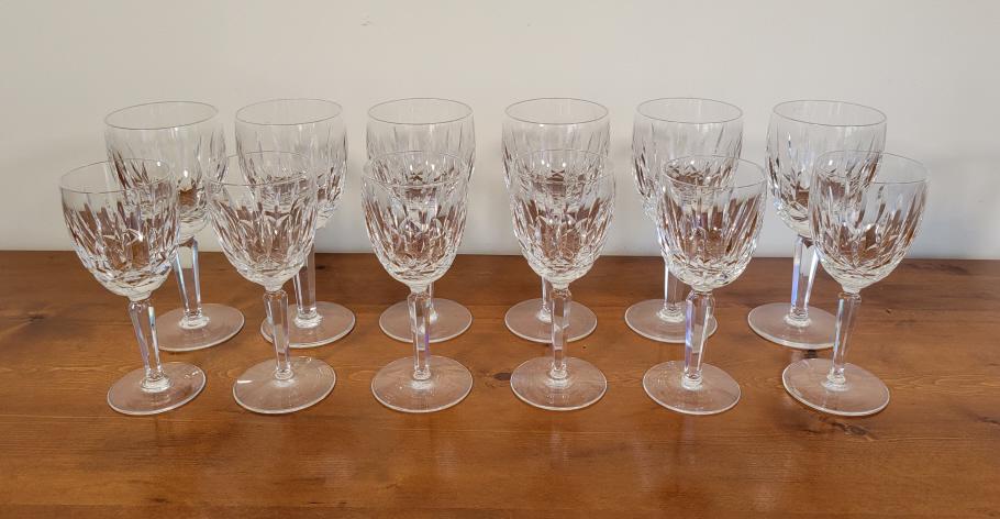 12pc Set of Waterford Crystal Glasses - Lismore Pattern (1 of 6)
