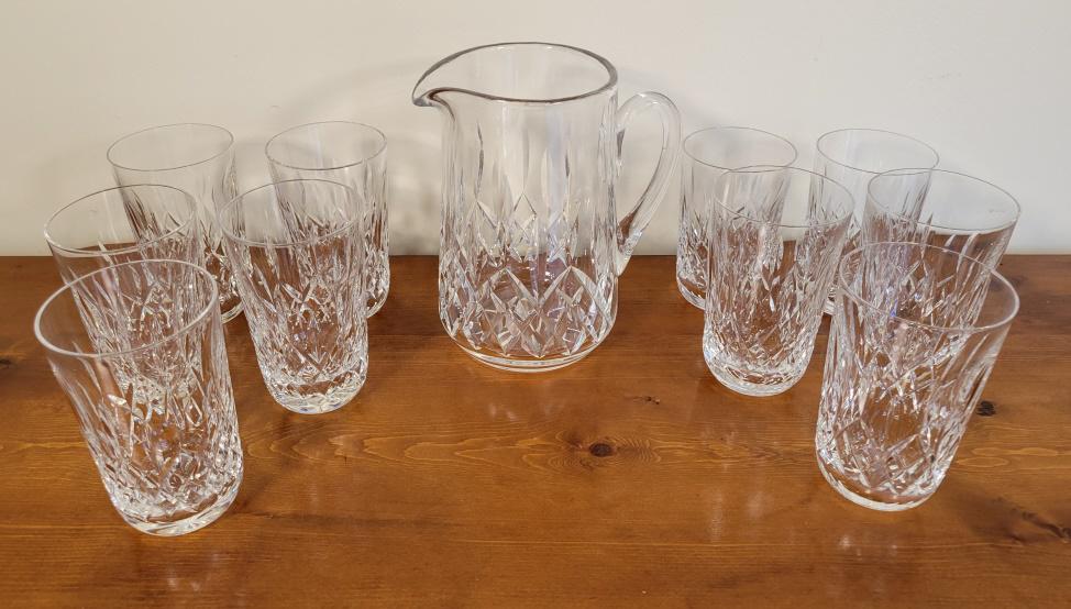 11pc Iced Tea Set - Waterford Crystal "Lismore" (1 of 9)