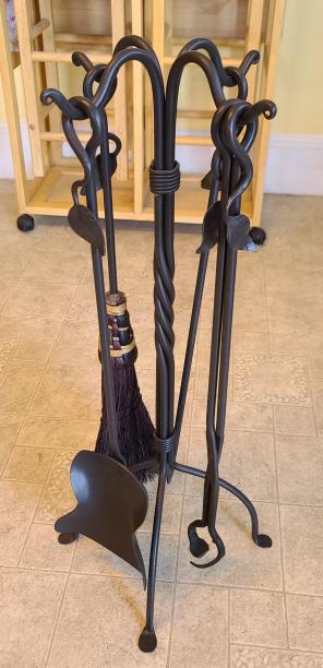 Wrought Iron 4pc Fireplace Tool Set (1 of 5)