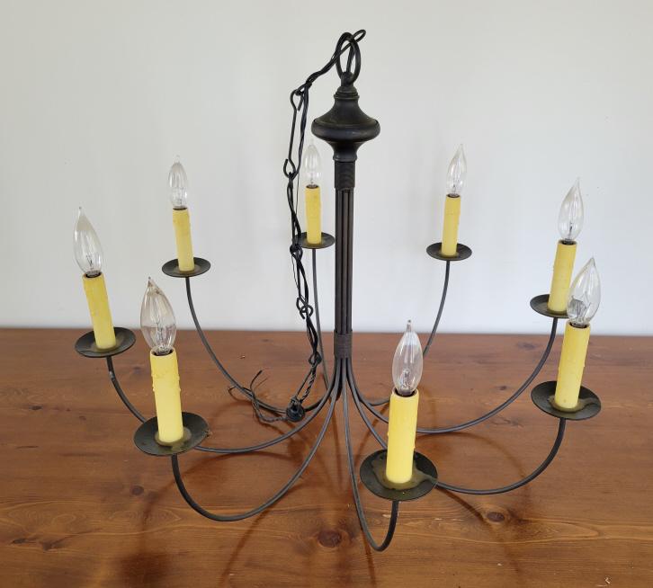 Primitive Style 8 Arm Metal Chandelier (1 of 5)