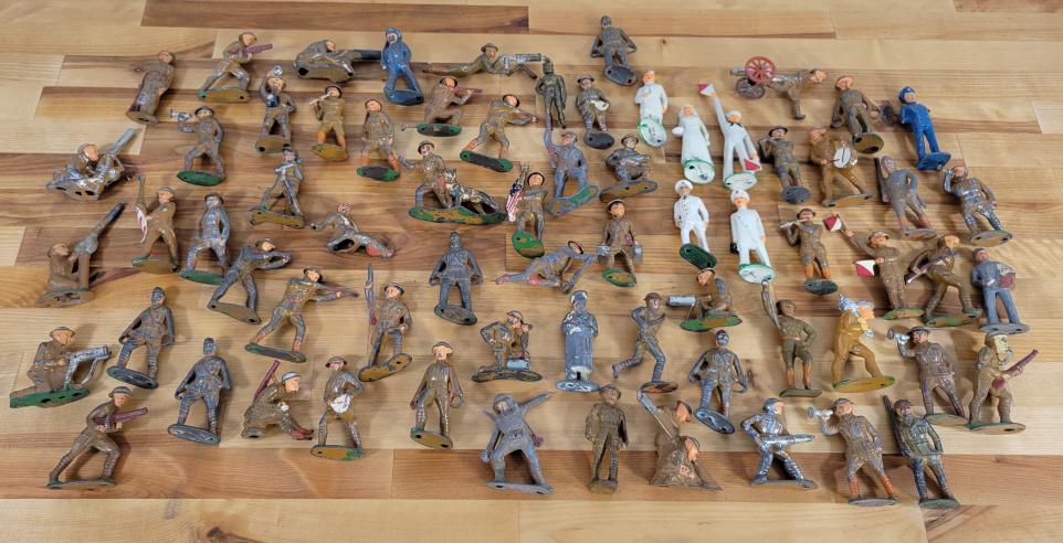 Grouping Of Lead Toy Soldiers Vintage Antique 1