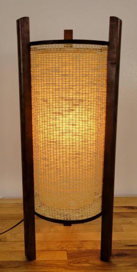 Mid-Century Modern Tri Leg Woven Cylinder Table Lamp (1 of 6)