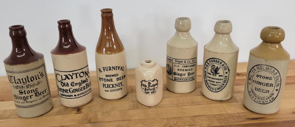 Grouping of Antique Ceramic Ginger Beer Bottles (1 of 20)