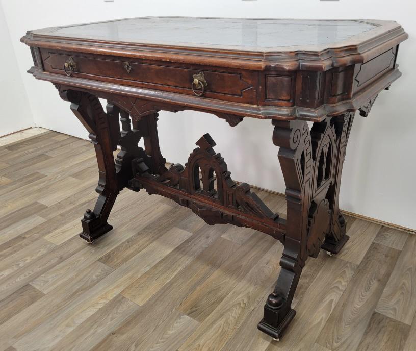 19th Century Victorian Walnut Library Table (1 of 13)