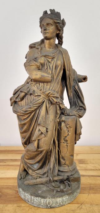 Art Nouveau Era Bronze Finish Sculpture - L' Histoire (1 of 11)