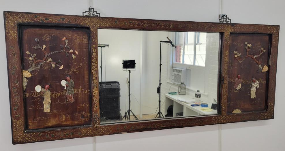 Antique Lacquered Chinoiserie Wall Mirror (1 of 10)