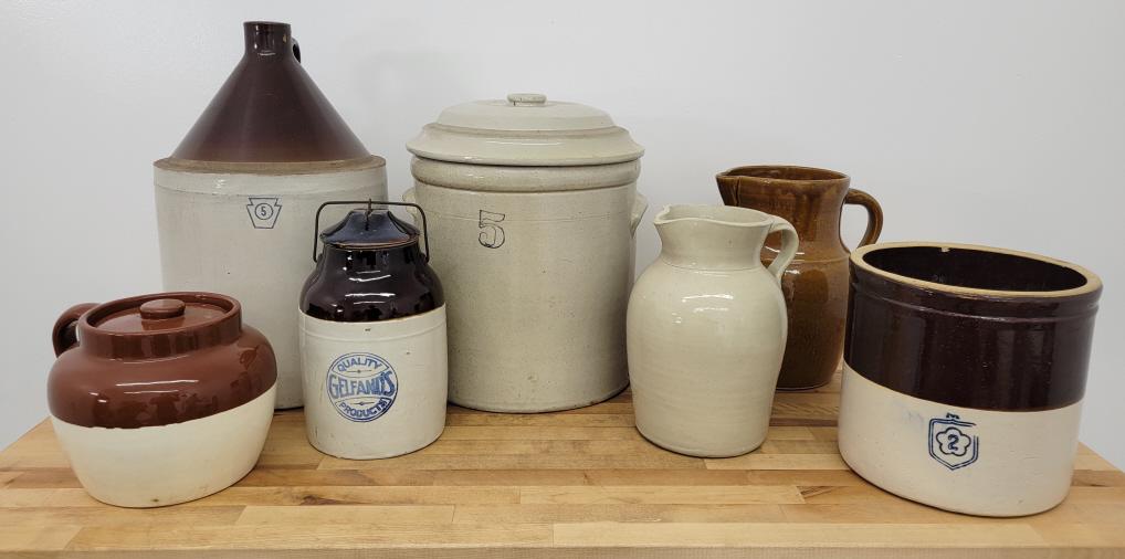 Grouping of 7 Vintage & Antique Stoneware Crocks (1 of 20)