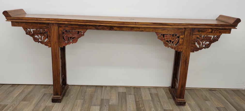 Long Carved Wood Oriental Style Hall Table (1 of 15)