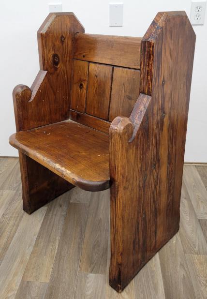 Antique Oak Church Pew Side Chair - #2 (1 of 6)