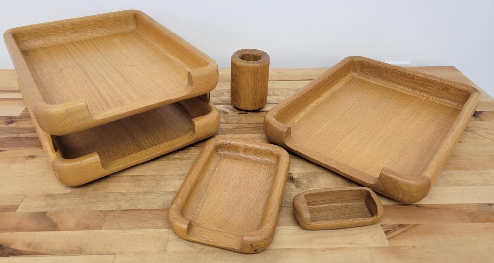 Mid-Century Eldon Woodline Office Desk Set (1 of 7)