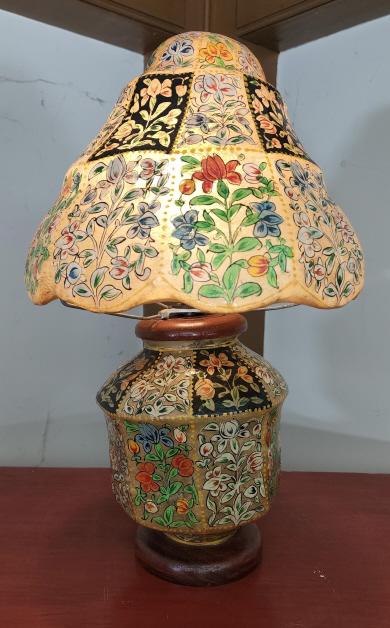 Vintage Handmade Paper Mache Table Lamp (1 of 7)