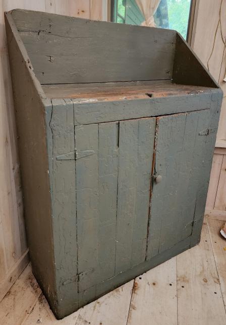 Early 19th C. Green Painted Country Cabinet (1 of 7)