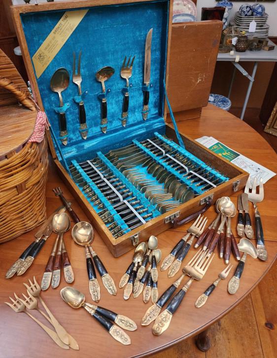 Complete Set of Thai Bronze Flatware (1 of 8)