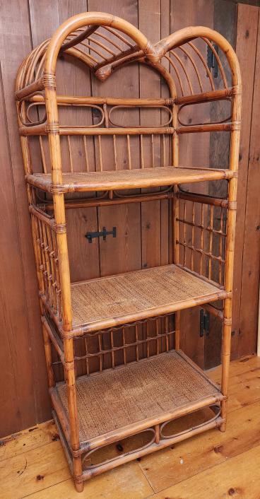 Vintage Bent Wood Rattan Shelf (1 of 5)