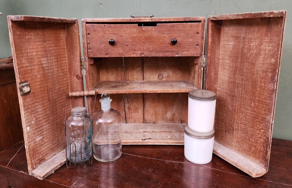 19th C. Painted Wood Medical Cabinet (1 of 9)