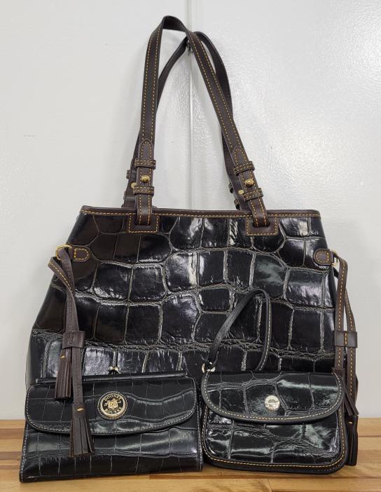 Dooney & Bourke Crocodile Embossed Leather Satchel Bag (1 of 12)