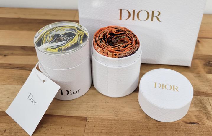 Pair of Christian Dior Silk Twill Neck Scarfs - In Box (1 of 9)