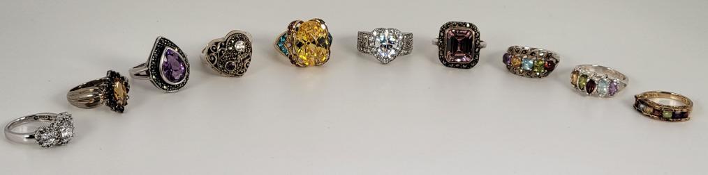 10pc. Estate Lot of Sterling Silver Rings - Lot 4 (1 of 18)