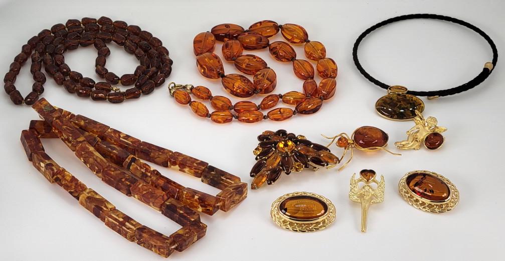 Large Estate Grouping of Amber Jewelry (1 of 14)