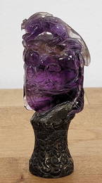 Chinese Carved Amethyst Lamp Finial