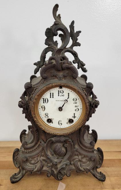 Antique Seth Thomas Cast Metal Case Mantle Clock (1 of 12)