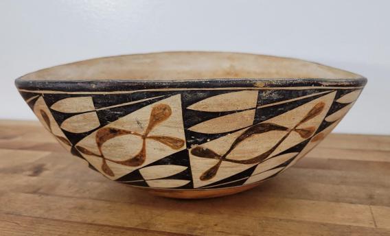 Marie Zieu Chino (1907–1982) Poly Chrome Pottery Bowl (1 of 6)