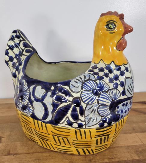 Mexican Terracotta Folk Art Painted Planter (1 of 8)