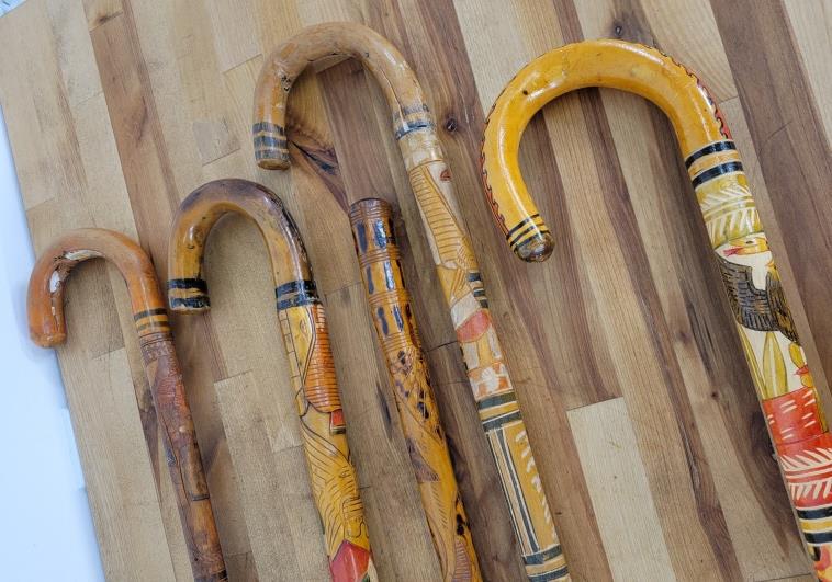 Lot of Mexican Carved & Painted Wood Canes (1 of 10)