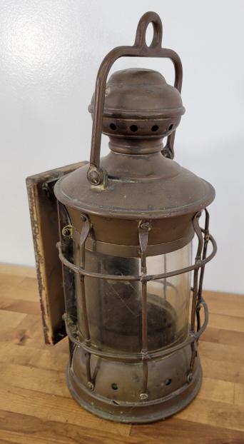 Large Antique Brass Ships Lantern (1 of 7)