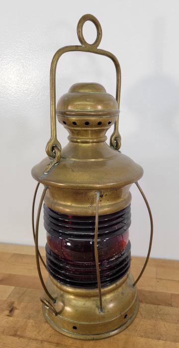 Large Brass Perkins Marine Lamp Corp Lantern (1 of 6)