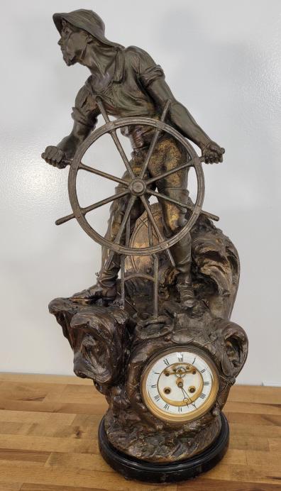 Antique French Figural Nautical Mantel Clock (1 of 11)