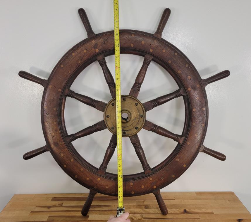 Genuine Large Antique Ships Wheel (1 of 8)